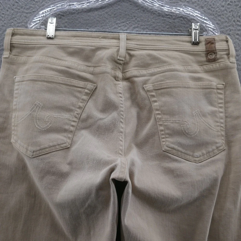 AG Adriano Goldschmied Protege Slim Straight Jeans Mens 38 Tan Khaki Made in USA